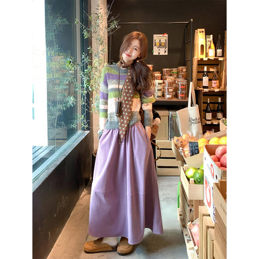 <曾小咸推荐>现货秒杀 ！微信超特价！ 彩色条纹针织衫 日常179.99 立减100 秒杀79.99！！ 紫色半身裙 日常189.99 立减100 秒杀89.99！！ 商品图4