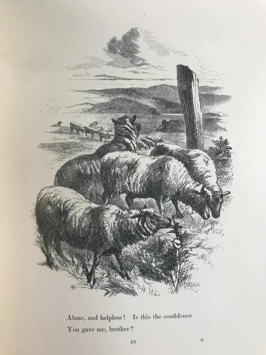 1858年 弥尔顿《酒神之假面舞会》 福斯特等艺术家30幅丹泽尔兄弟雕版版画插图 漆布精装32开 商品图10