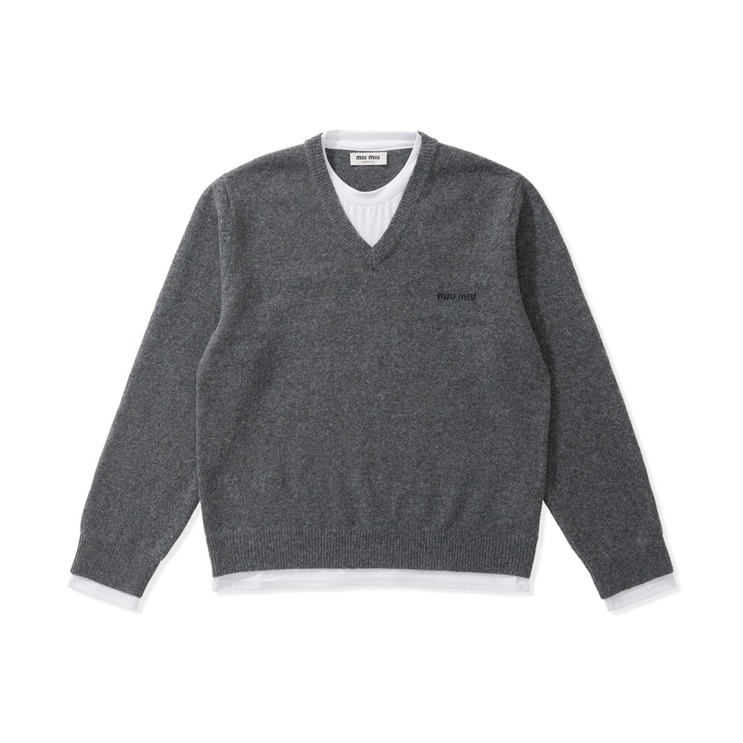 中性款羊毛假两件针织衫毛衣hu017