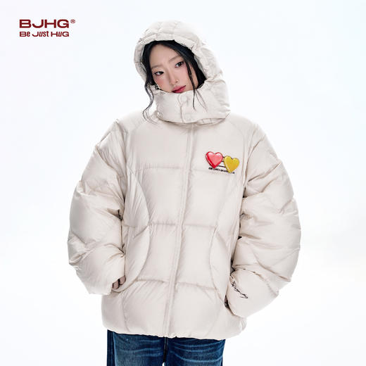BJHG不计后果短款贴贴羽绒服男款冬季2025新款连帽90白鹅绒外套女 商品图1