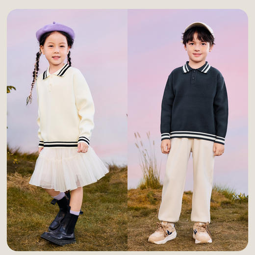 【绵绵衫】迷你巴拉男女童冬新品翻领针织衫保暖毛衣 商品图2