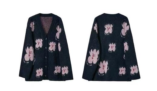 品牌订单CAI正品剪标发桃花绵羊毛混纺开衫外套 商品图6