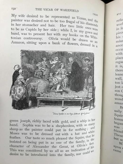 1922年 戈德史密斯《威克菲尔德牧师》 休·汤姆森约百幅插图 真皮精装32开 商品图7