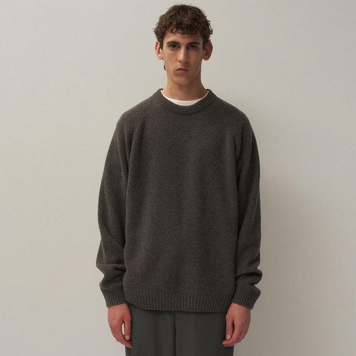 ATON LAMBS WOOL CREWNECK SWEATER 男女中性羊羔毛圆领毛衣 商品图0