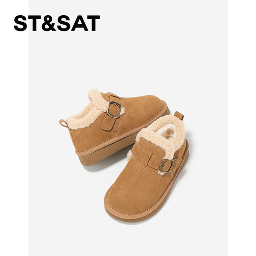 【童鞋】星期六加绒简约复古百搭男女童雪地靴SSD4192L1V 商品图2