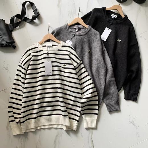 D110786左胸刺绣徽标针织纯羊毛圆领毛衣 商品图0