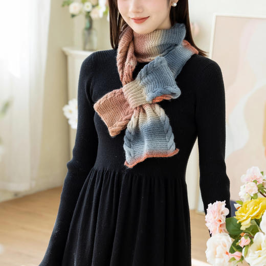 苏苏姐家冬日礼物围巾手工diy段染羊毛线棒针毛线团材料包 商品图1