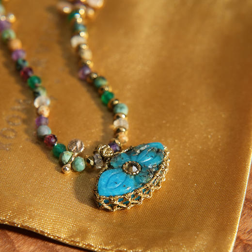 北京仓｜ROOM SERVICE-IRIS PERLE-绿松石 护身符 吊坠 项链［法国设计师］ 商品图1