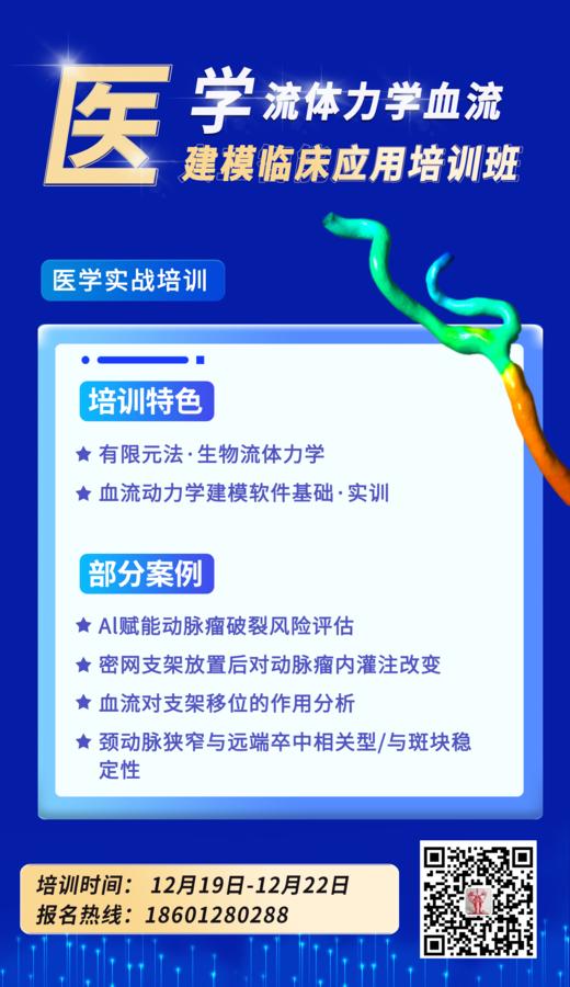 科研实战 | 医学流体力学血管建模临床应用实践操作培训招生-官方报名 商品图0