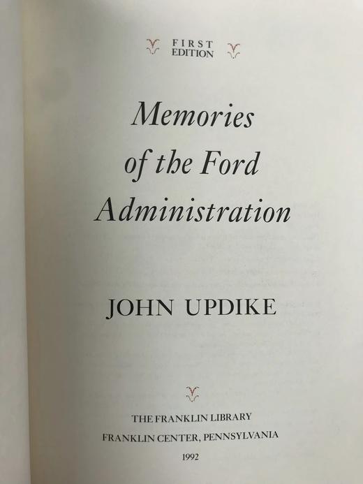签名首版！厄普代克《福特政府回忆录》 富兰克林图书馆豪华仿皮 商品图4