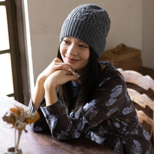 绽放743朵/飘·加厚亚麻数码印花圆领文艺长袖连衣裙叠穿百搭长裙 商品图2