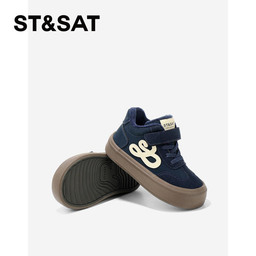 【童鞋】星期六加绒魔术贴男女童高帮板鞋SSD4192L2K 商品图10
