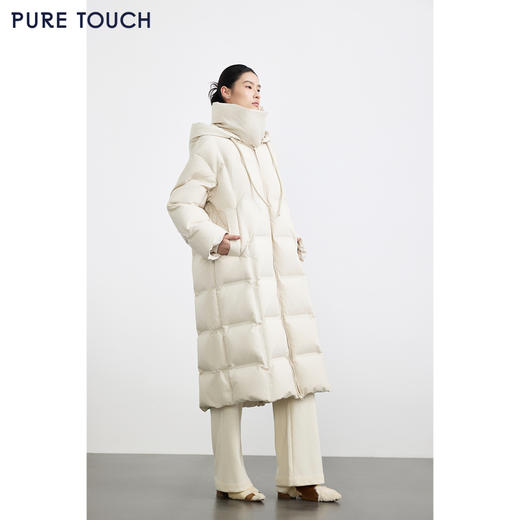 商场同款PURE TOUCH女装25秋冬白鸭绒羽绒服长款可拆卸帽加厚外套 商品图4
