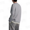 D110753男装毛衣灰色羊驼毛平纹针织纽扣V领开衫 商品缩略图4