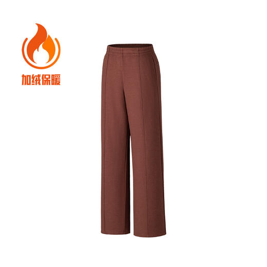 安踏女式休闲阔腿提花加绒弯刀运动长裤162547310N 商品图3