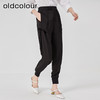 oldcolour夏季黑色高腰显瘦直筒束脚运动休闲裤女O25073504 商品缩略图1