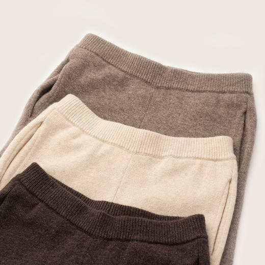 暖炉 轻软松弹羊绒羊毛束口亲肤基本款长裤 友好三色 山林曦照 商品图0