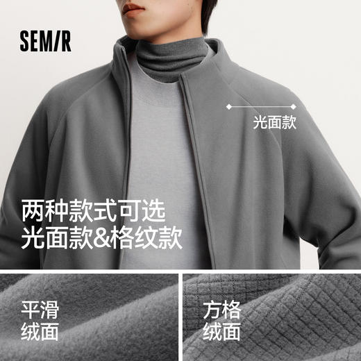 森马外套男秋冬双面绒感针织夹克保温摇粒绒2025新款情侣立领上衣 商品图1