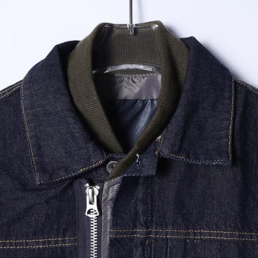 25102SDSA秋冬新款痞帅男装潮牌撞色拼接立领翻领拉链牛仔工装外套百搭 商品图1