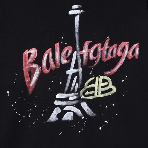 T4989SDSA男士秋冬新款痞帅男装简约美式手绘字母印花半高领长袖T恤潮 商品图3