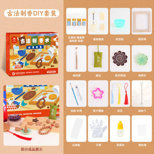 【开在家里的香道馆】玩具先生古法制香师 儿童手工diy制香工具套装 线香香牌片非遗沉香玩具 商品图4