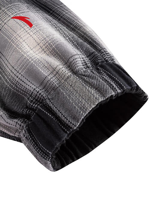 安踏滑板系列街头潮流休闲情侣同款格纹两面穿新款格纹外套172548602 YY892黑色色组-3 商品图7