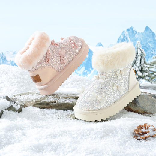 ANNIL/安奈儿童鞋女童中大童6-12岁童鞋公主冬季雪地靴棉靴HG5411694 商品图4
