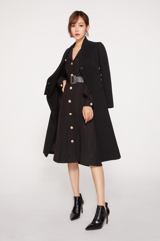 LNNNS 时尚黑色收腰连衣裙 10027 商品图1