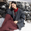 绽放535朵/生机·棉混纺宽松日系落肩圆领百搭中长款外套女冬新款 商品缩略图2
