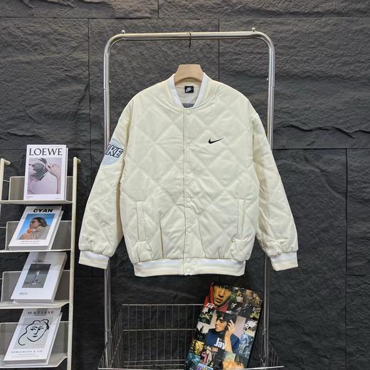 D110797复古菱格背后logo贴布绣棒球服棉服夹克外套 商品图2