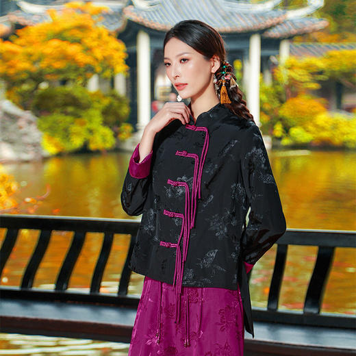 【秋冬新品套装】浮翠拼撞提花上衣 | 新中式设计 | 现货加急发 商品图8