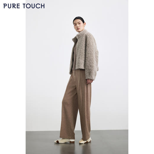 商场同款PURE TOUCH女装25秋冬新款羊毛混纺高腰直筒裤垂顺休闲裤 商品图1