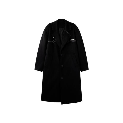 BJHG不计后果长款大衣夹克男款秋冬新款宽松休闲黑色立领毛呢外套 商品图4