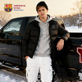 【官方正版】巴塞罗那俱乐部｜巴萨黑色羽绒服秋冬款保暖外套