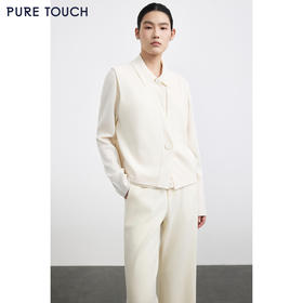 商场同款PURE TOUCH女装25冬新款绵羊毛针织开衫马甲一粒扣毛背心