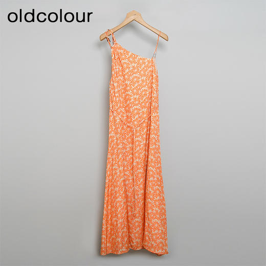 oldcolour欧珂夏季简约休闲时尚度假风无袖印花连衣裙女O22104252 商品图1