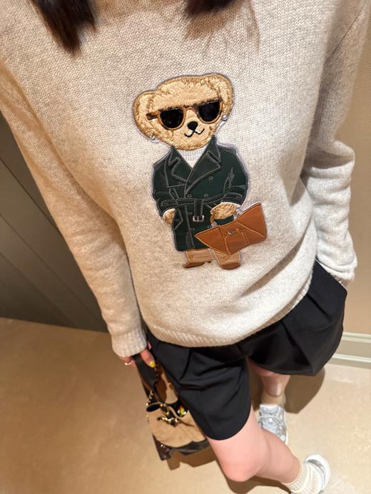 拉夫劳伦 25年秋冬紫标系列最新款 灰色墨镜小熊针织衫(KX*MM) 商品图2