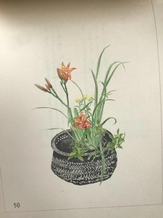 1933年 日本近代插花图集 60幅彩色手绘插图 线装本32开 商品图6