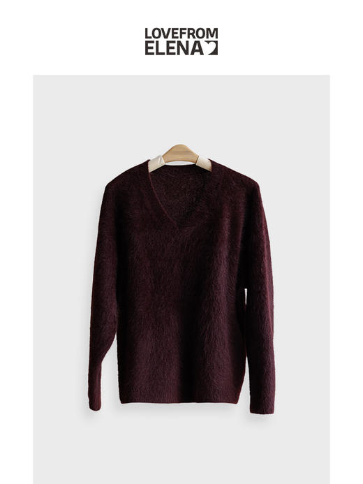 奢感牦牛绒 松弛感 V领针织毛衣 商品图0