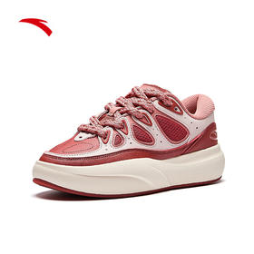 安踏龟背竹女板鞋百搭休闲时尚厚底增高显瘦运动休闲鞋子122548074-4