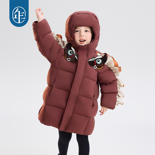 年衣童装冬季中长款羽绒服儿童男女加厚连帽外套好彩头羽绒服 商品图1