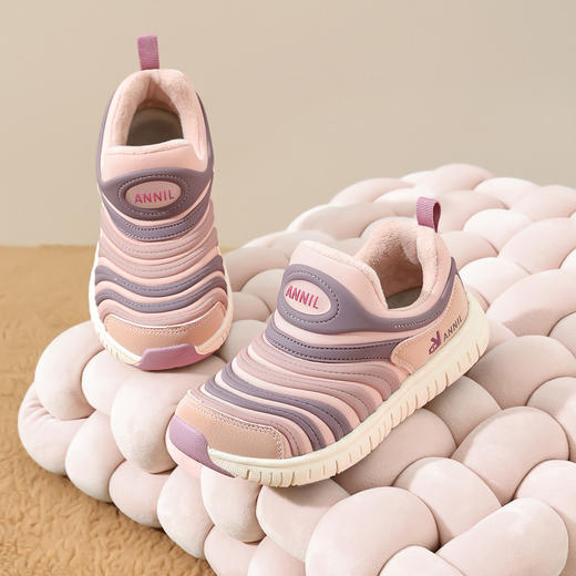 ANNIL/安奈儿童鞋男女童鞋子毛毛虫鞋秋冬季一脚蹬运动鞋HM5405612 商品图1