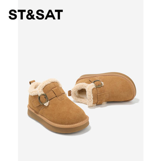 【童鞋】星期六加绒简约复古百搭男女童雪地靴SSD4192L1V 商品图3