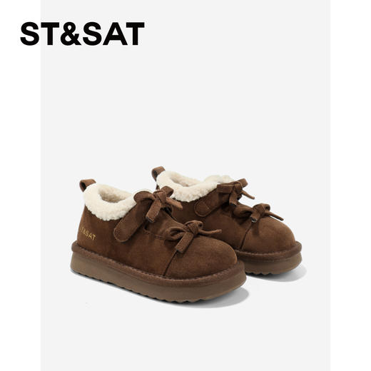 【童鞋】星期六加绒复古蝴蝶结女童雪地靴SSD419DL12 商品图6