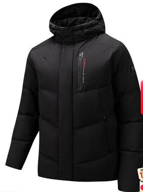 安踏【林孝埈同款】六度芯羽绒服 保暖防泼水通勤长款棉服152547943N 基础黑-6