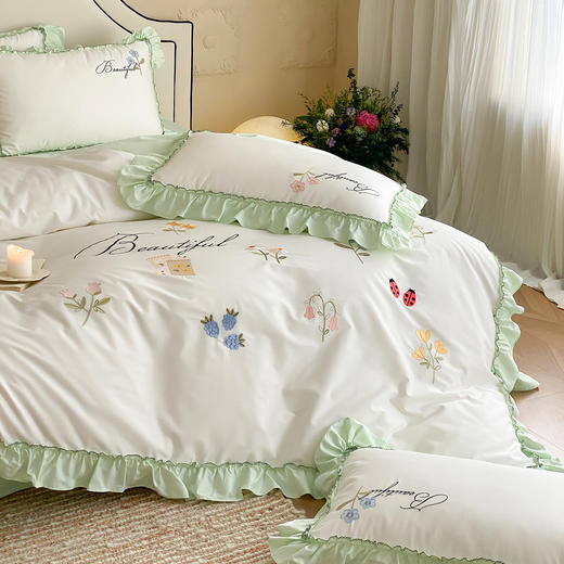 自然醒亲肤全棉水洗棉刺绣四件套-繁花似锦AN 商品图14