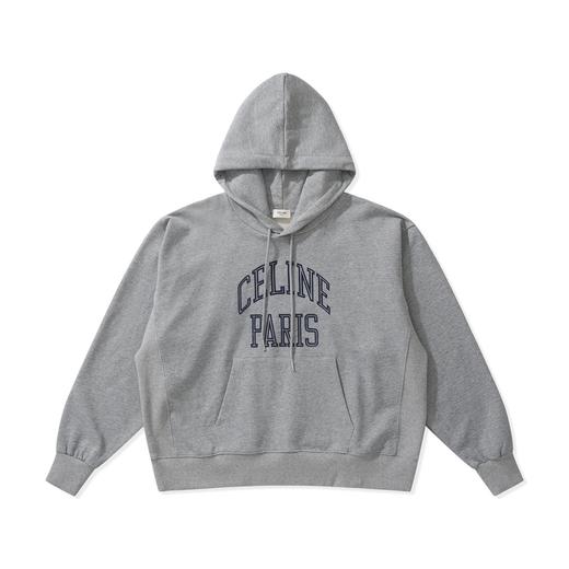 中性款植绒印花连帽卫衣hu008 商品图0