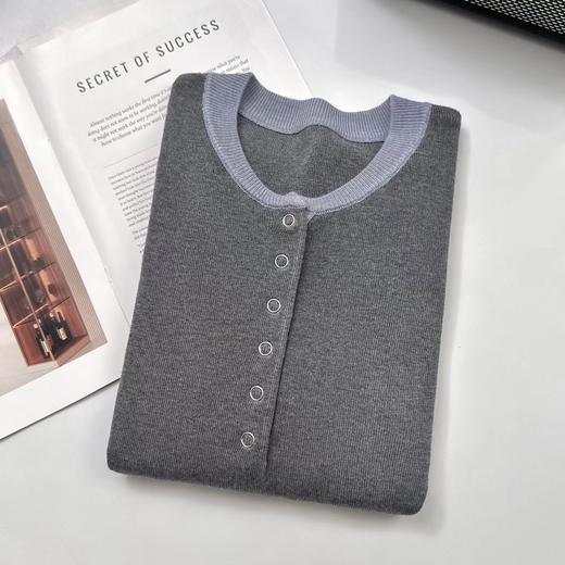 D110763秋冬季设计感拼色假两件针织衫毛衣 商品图1