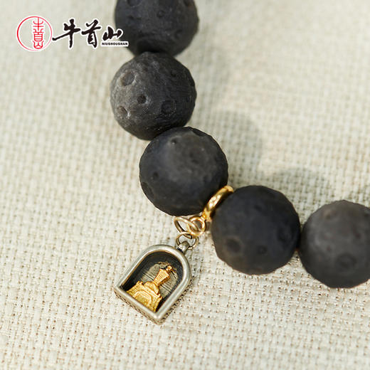 牛首山文创牛首吉祥·黑曜石系列手串男女单圈国风手饰南京纪念品 商品图2