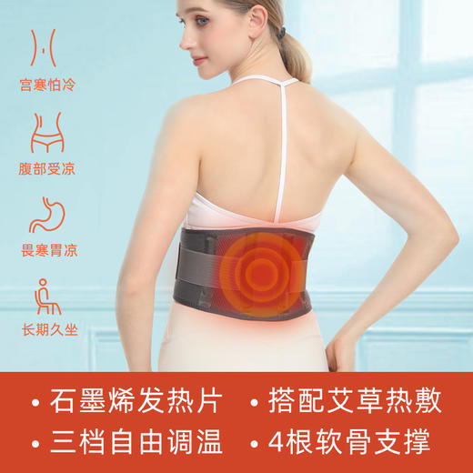 【软骨支撑❗️三档控温】2025新款USB电加热护腰带艾灸暖胃保暖发热腰部热敷5V充电护腰。ja 商品图1